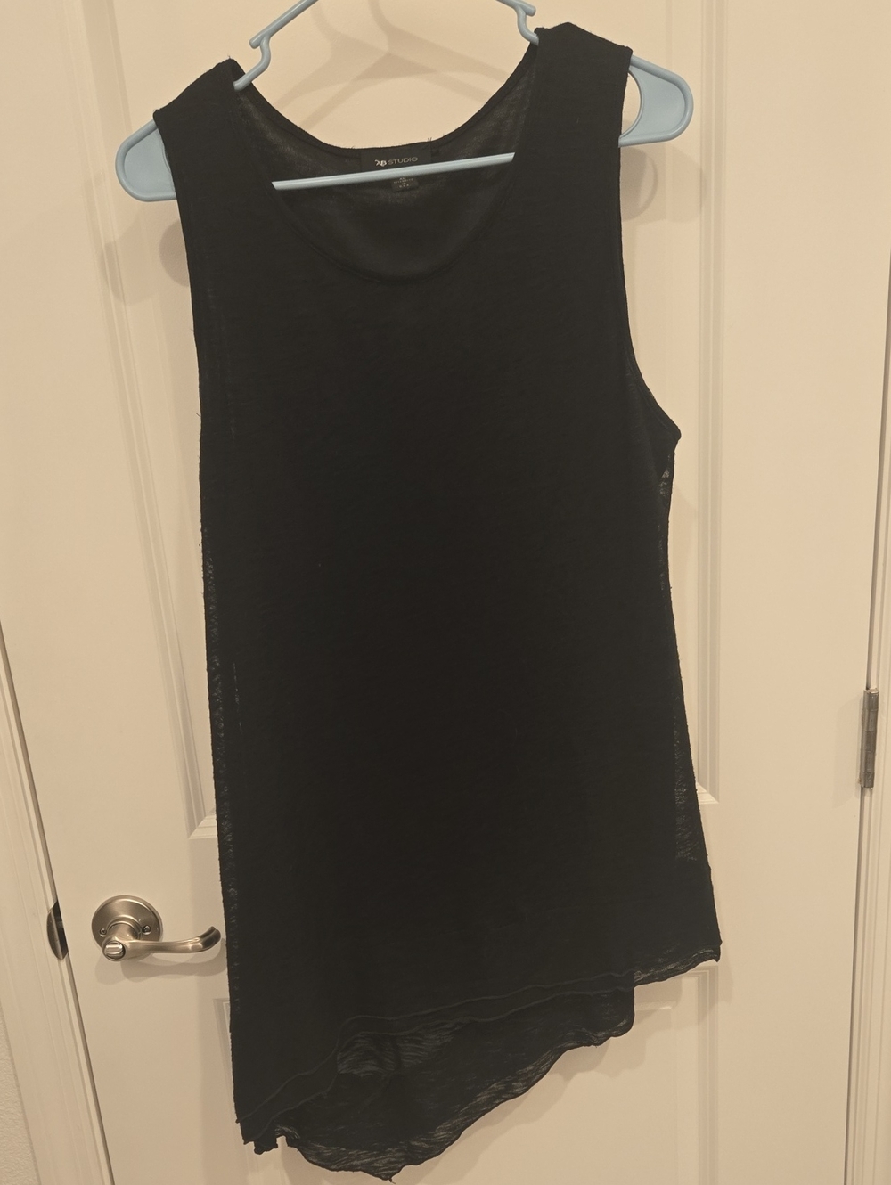 AB Studio Black Asymmetric Hem Tank